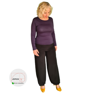 Camiseta básica manga larga de mujer color azul marino